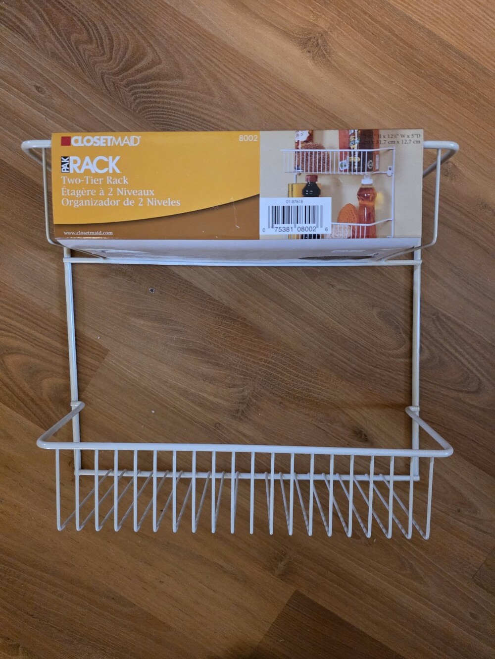 ClosetMaid 2-Tier Storage Rack-White Coated Wire, Wall Or Door Mount Organizing